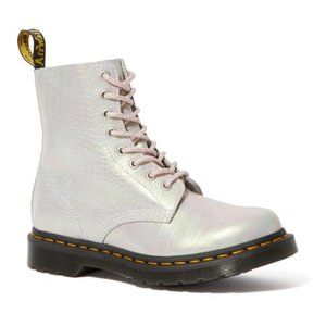 DR. MARTENS WOMENS 1460 CRACKED FOIL SZ 6 LACE BOOTS GOLD COLLECTION TIMB ACG YE